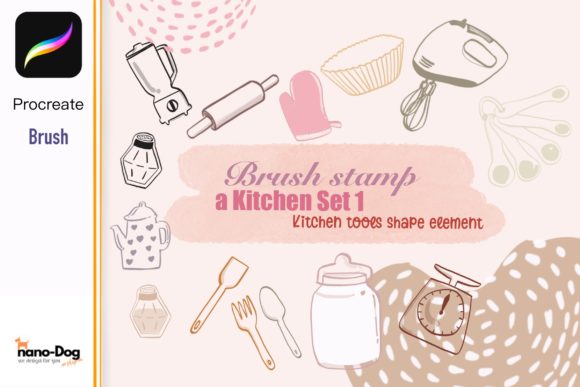 Elevating Culinary Branding with Procreate 20 Kitchen Tool Brush Stamps