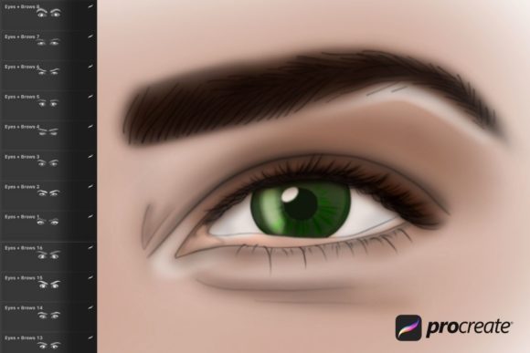 Enhancing Digital Portraits with Eyes Procreate Stamps