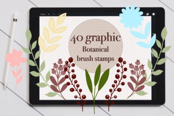 Streamlining Digital Design Workflows with Graphic Botanical Brush Stamps